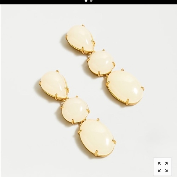 J. Crew Jewelry - Jcrew white triple stone drop gold earrings wedding dressy event party